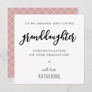 Cartão Graduação de neta moderna e bonita personalizada