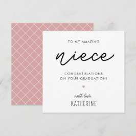 Cartão Graduação de Niece Moderna e Bonita Personalizada