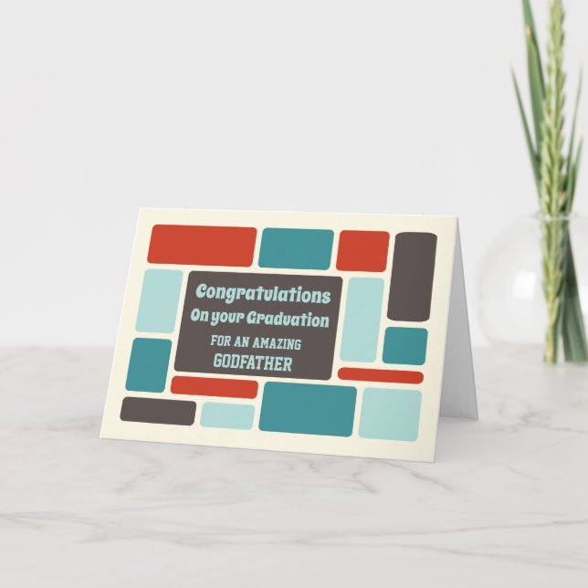 Cartão Graduação de Parabéns Retro Goddad (Frente)