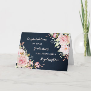 Cartão Graduação de Parabéns Stepfilha Floral