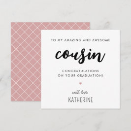 Cartão Graduação de Primo Moderno e Cortado Personalizada