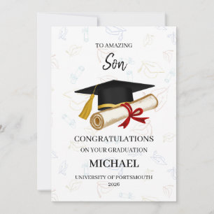 Cartão Graduação do Filho Orgulhoso Personalizada