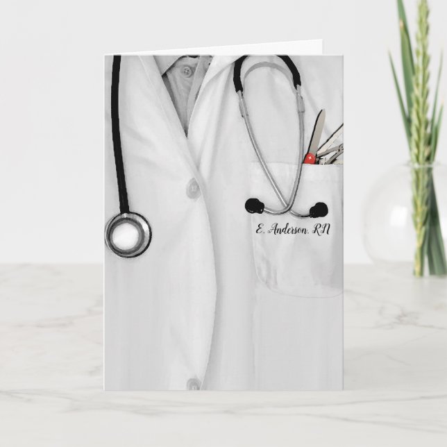 Cartão graduação em enfermeiro rn personalizado (Frente)