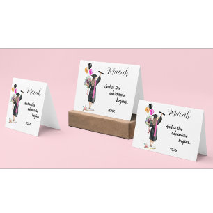 Cartão Graduação em Watercolor - Modern Trendy Girl Card