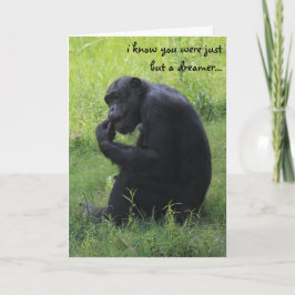 Cartão Graduação engraçada, sonhador do chimpanzé,