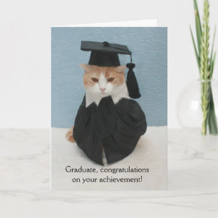 Cartão Graduação Engraçado de Gato