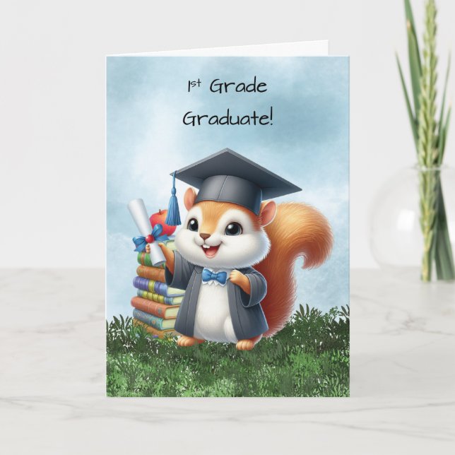 Cartão Graduação Graduada Graus de Esquilo (Frente)