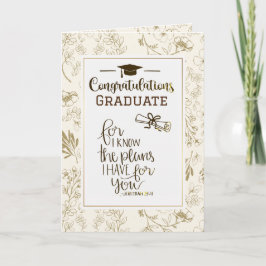 Cartão Graduação Jeremiah 29:11 Bíblia Eu conheço os plan