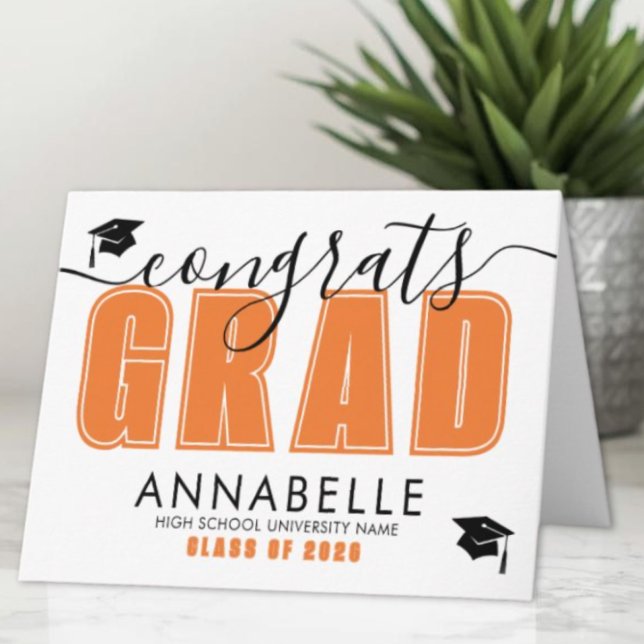 Cartão Graduação Laranja (Orange Graduation Card)
