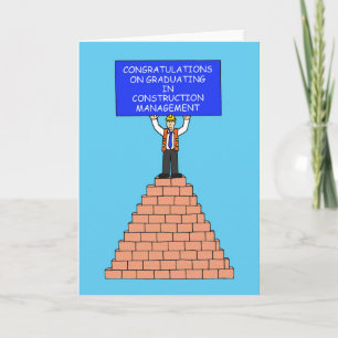 Cartão Graduação Na Gestão Da Construção.