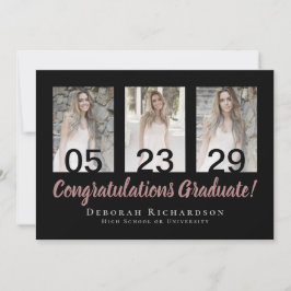 Cartão Graduação Personalizada de Colagem de Fotos Modern