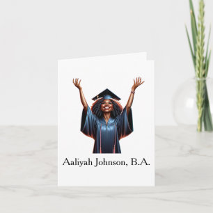 Cartão Graduação Personalizada de Mulher Afro-Americana