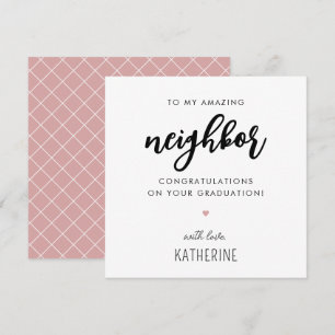 Cartão Graduação Personalizada de Vizinhos Modernos e Cor