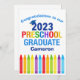 Cartão Graduação Personalizada do Formando de Pré-Escolas (Frente/Verso)