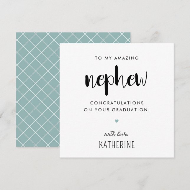 Cartão Graduação Personalizada Moderna e de Sobrinho Boni (Frente/Verso)