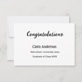 Cartão Graduação QR branco preto fotográfico clássico