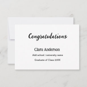 Cartão Graduação QR branco preto fotográfico clássico