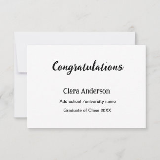 Cartão Graduação QR branco preto fotográfico clássico