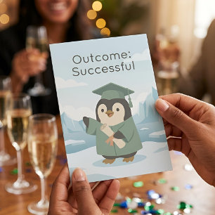 Cartão Graduado Pinguim   Resultado Bem-sucedido Humor Se
