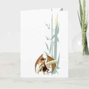 Cartão Graduation Dragon with Bamboo Greeting Card