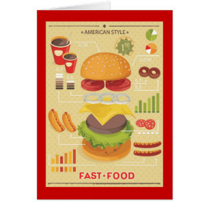 Cartão Gráfico da informação do fast food