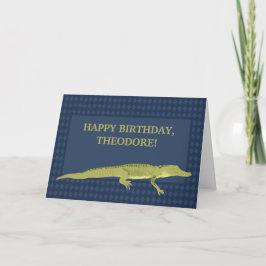 Cartão Gráfico de Aligator Verde Personalizado de Anivers