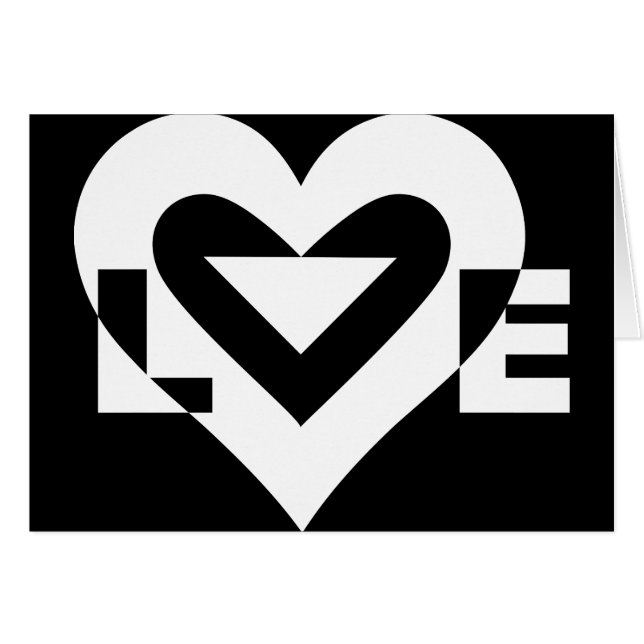 Cartão Gráfico de Amor legal, Branco (Frente Horizontal)