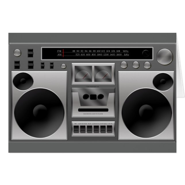 Cartão Gráfico de rádio Boombox (Frente horizontal)