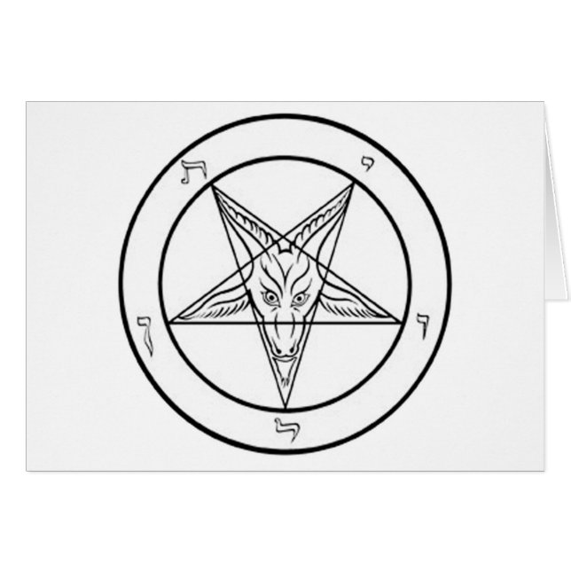 Cartão GRÁFICO encerrado do baphomet branco (Frente Horizontal)