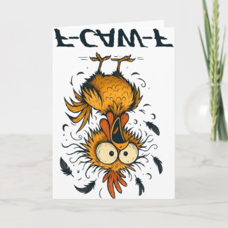 Cartão Gráfico engraçado de galinha ave F-caw-f para home
