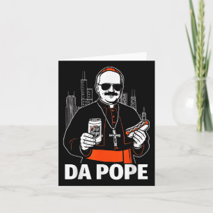 Cartão Gráfico Engraçado do Papa Leo Xiv, de Chicago