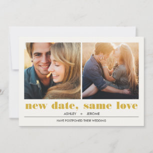 Cartão Gráfico mínimo  2 Adiamento de casamento de foto