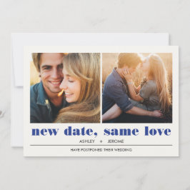 Cartão Gráfico mínimo | 2 Adiamento de Casamento de Fotos