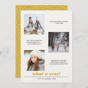 Cartão Gráfico mínimo Ano em análise 3 colagem fotográf