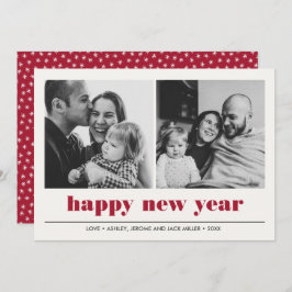 Cartão Gráfico mínimo | Colagem de Felizes anos novos 2 F