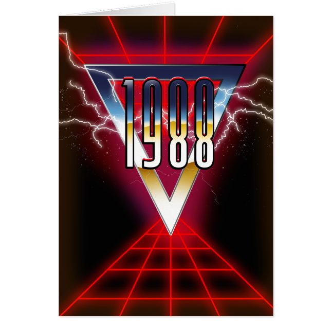 Cartão gráfico tech noir de 1988 (Frente)