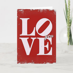 Cartão Gráfico Vermelho Ousado de Amor