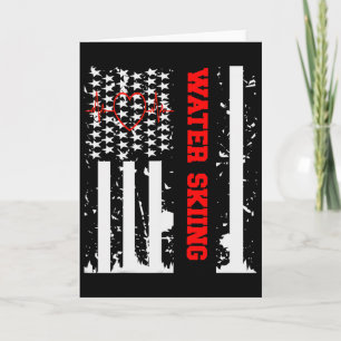 Cartão Gráficos de Esqui Aquático Com Bandeira Americana