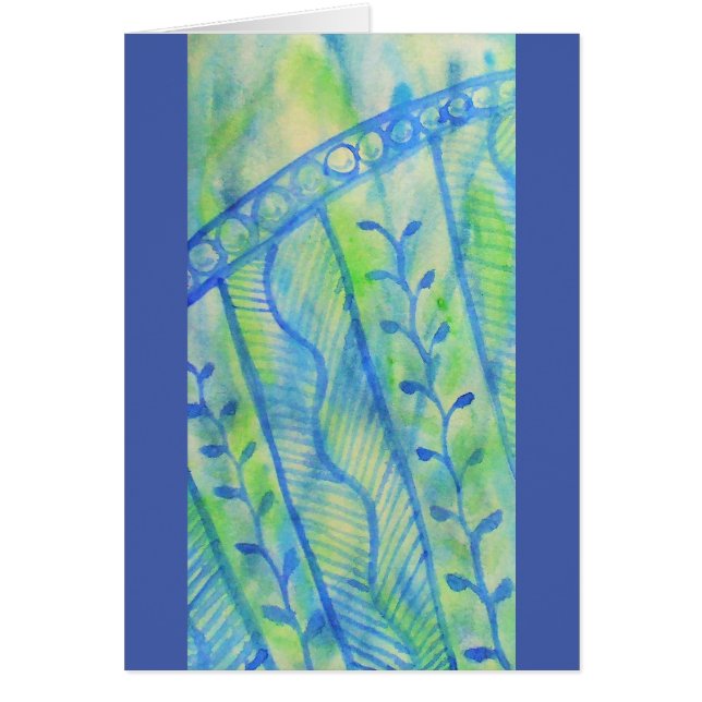 Cartão Gráficos florais da aguarela abstrata (Frente)