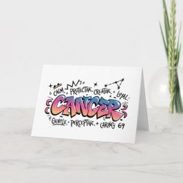 Cartão Grafite do Zodíaco de Câncer  