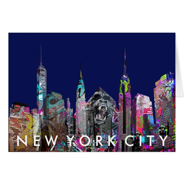Cartão grafite Nova Iorque (Frente Horizontal)