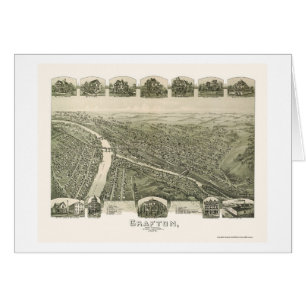Cartão Grafton, mapa panorâmico de WV - 1898