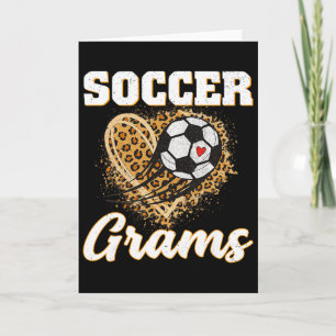 Cartão Grams de Futebol Coração de Leopardo Amo Jogador d