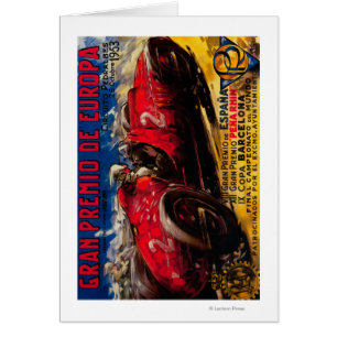 Cartão Gran Premio De Europa Vintage Poster Europe