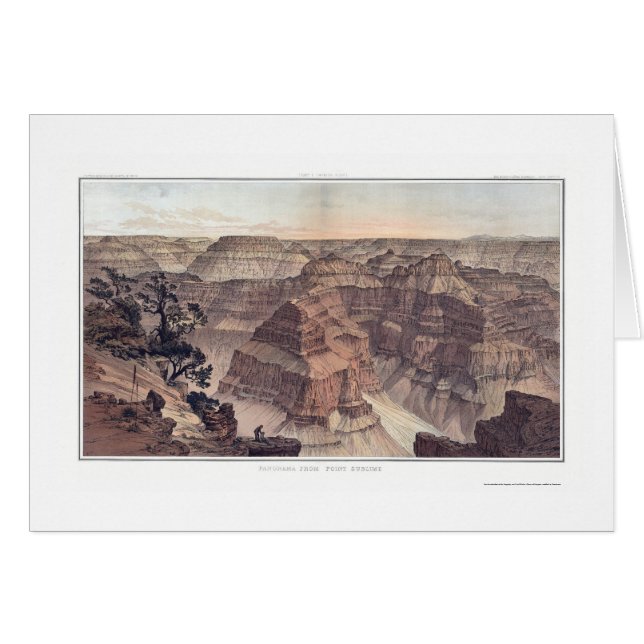 Cartão Grand Canyon da pinta. Sublime por Dutton 1882A (Frente Horizontal)