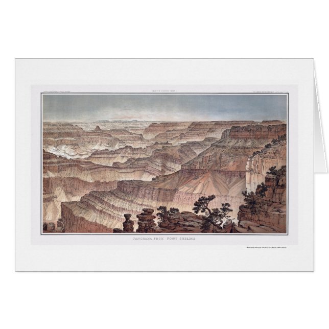 Cartão Grand Canyon da pinta. Sublime por Dutton 1882C (Frente Horizontal)