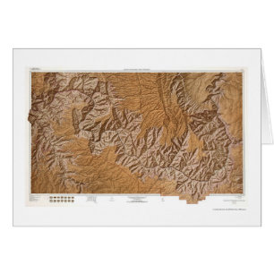 Cartão Grand Canyon e mapa 1962 da vizinhança