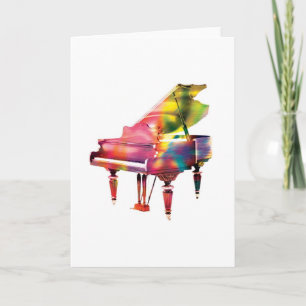 Cartão Grand Piano Colourful Abstract Greeting Card