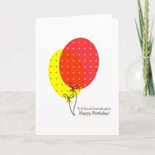 Cartão Grandaughter Birthday Cards, Big Colorful Balloons