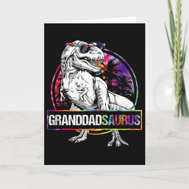 Cartão Granddadsaurus Dinossauro Vô Saurus Combinando T (Frente)